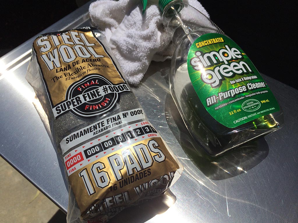 0000 steel wool and Simple Green cleaner