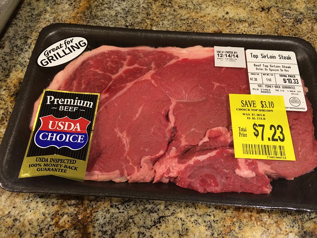Sirloin steak on sale