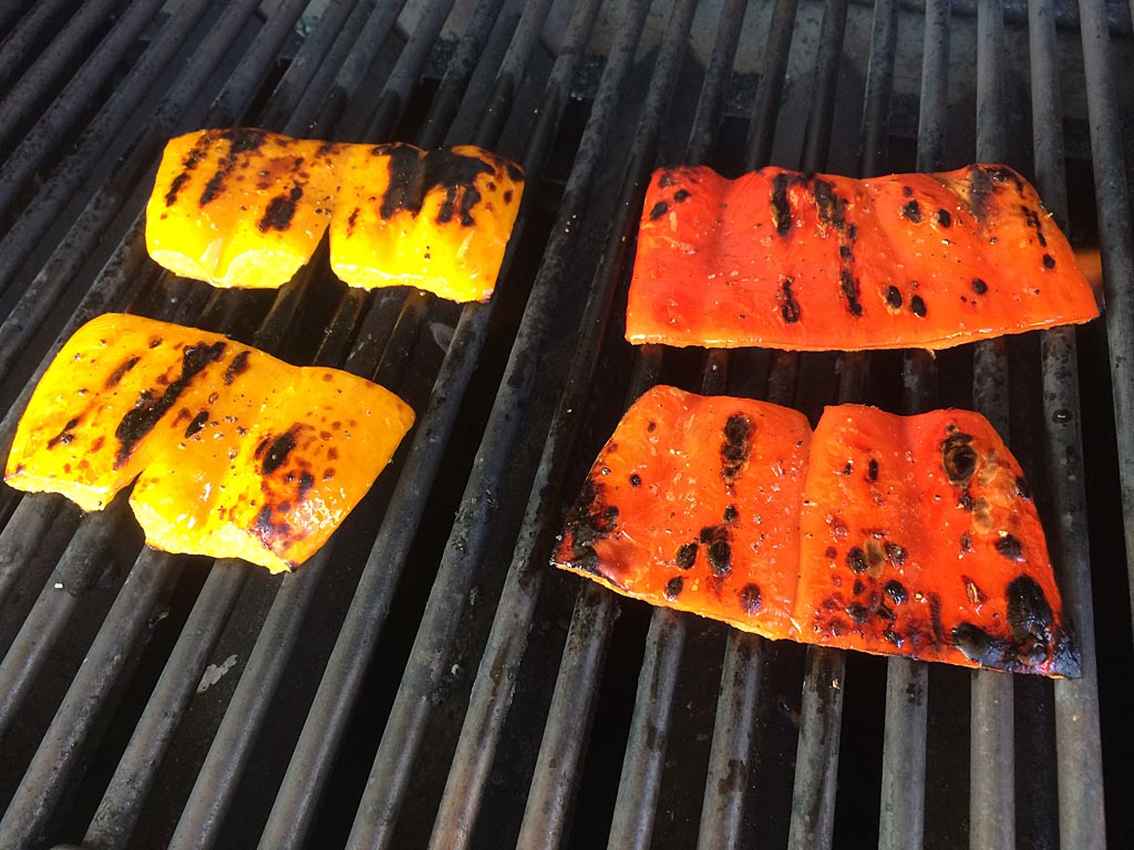 Charred bell peppers