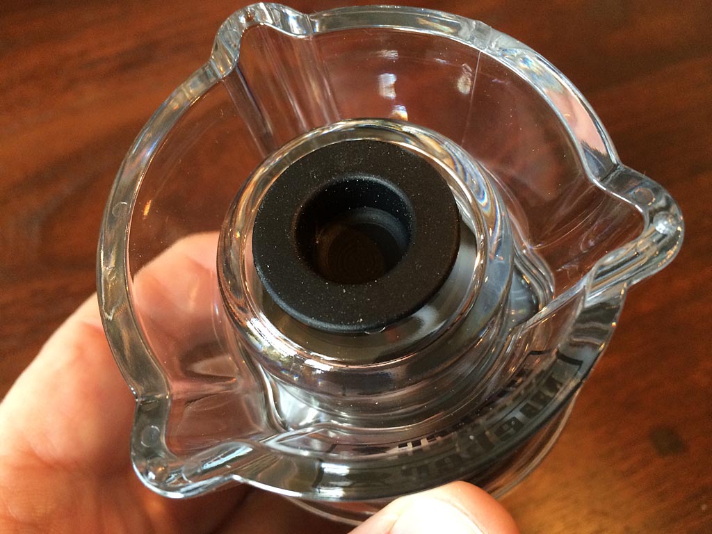 Upside down view of silicone stopper