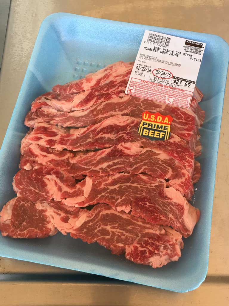 USDA Prime ribeye cap steaks