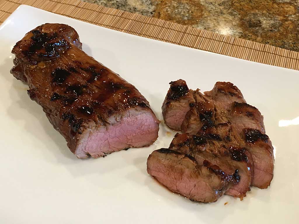 Grilled teriyaki pork tenderloin