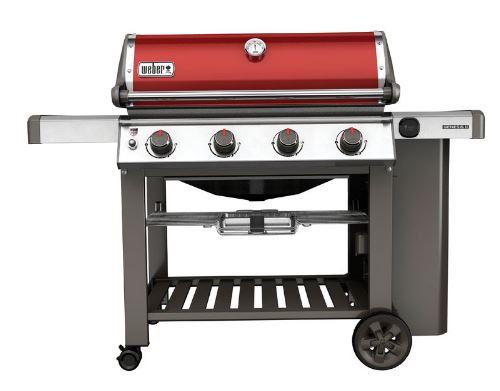 Weber Genesis II crimson 4-burner with open cabinet