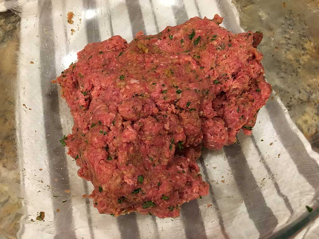 Close-up of meatloaf mixture