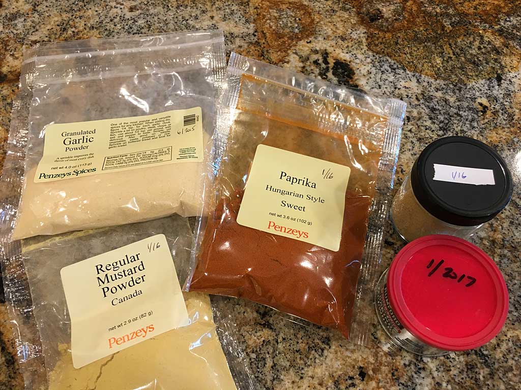 Collection of spices and pantry ingredients