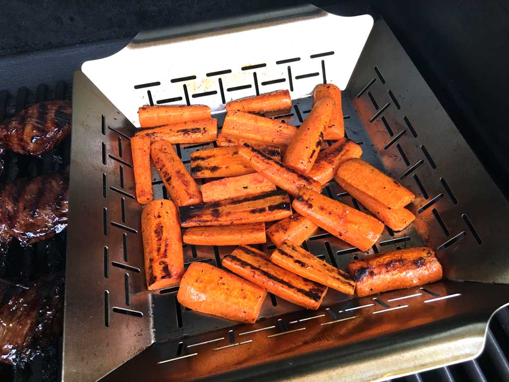 Carrots showing signs of charring