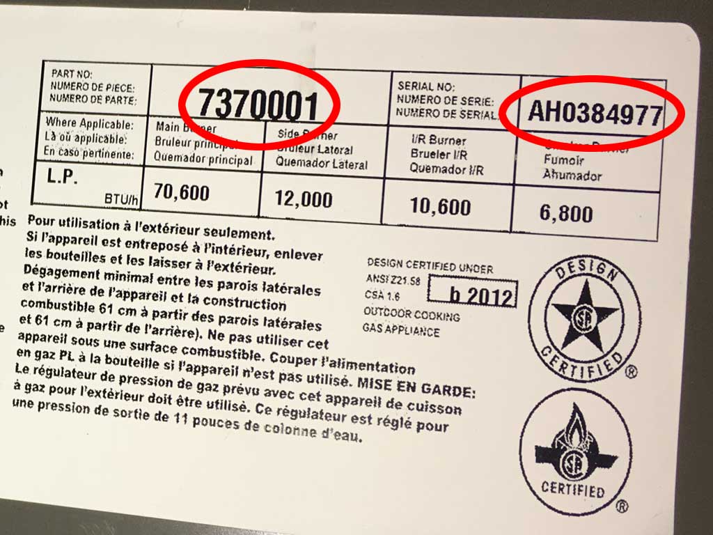 Close-up of Summit S-670 model and serial number