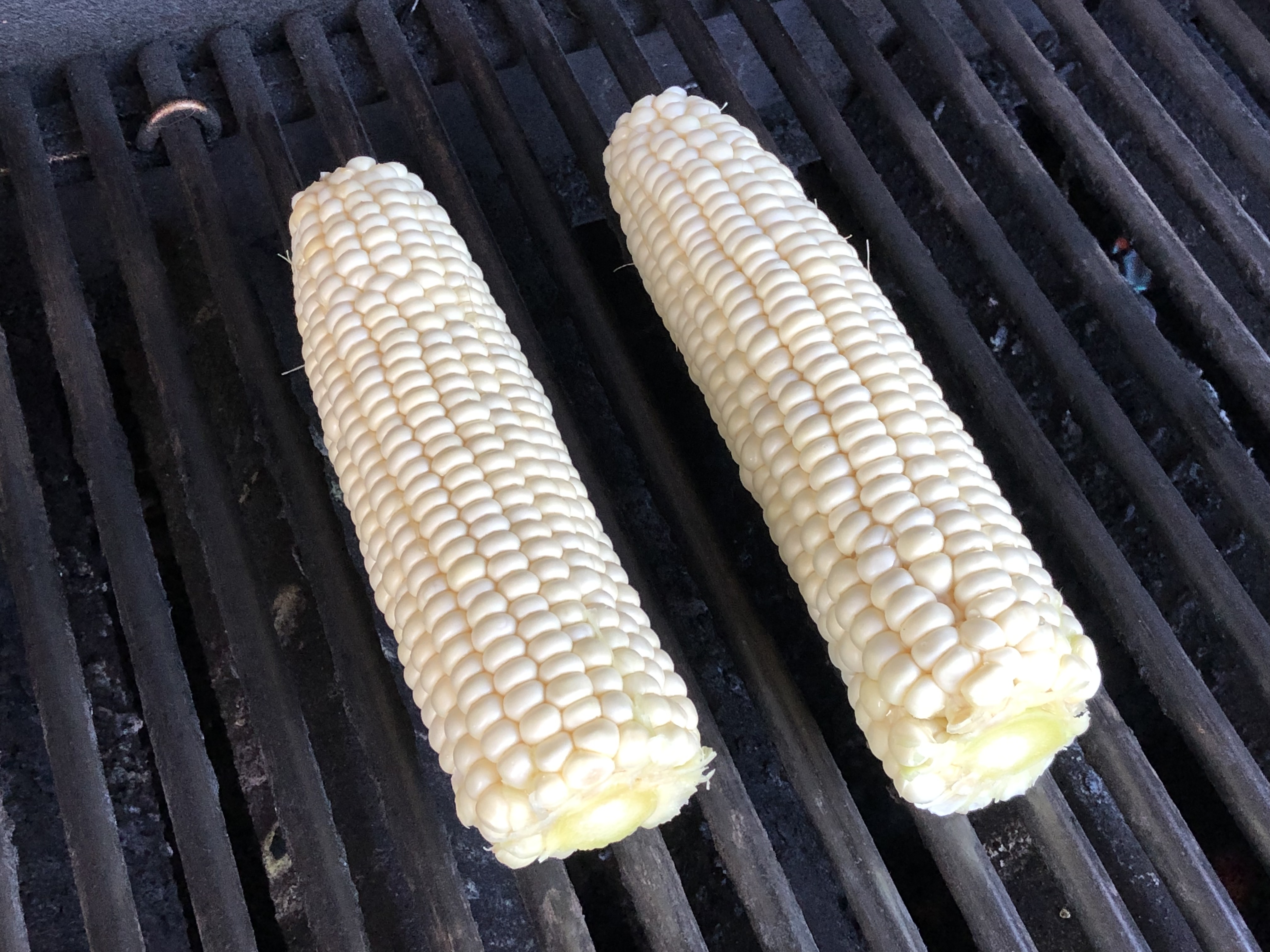Corn on the cob over medium heat
