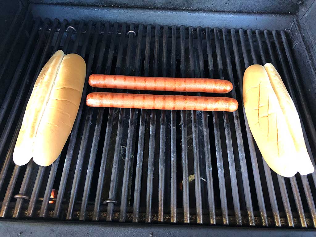 Nathan's Jumbo Foot Long Beef Franks - The Virtual Weber Gas Grill