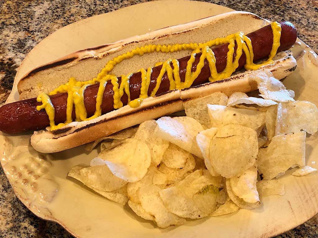 Nathan's Jumbo Foot Long Beef Franks - The Virtual Weber Gas Grill