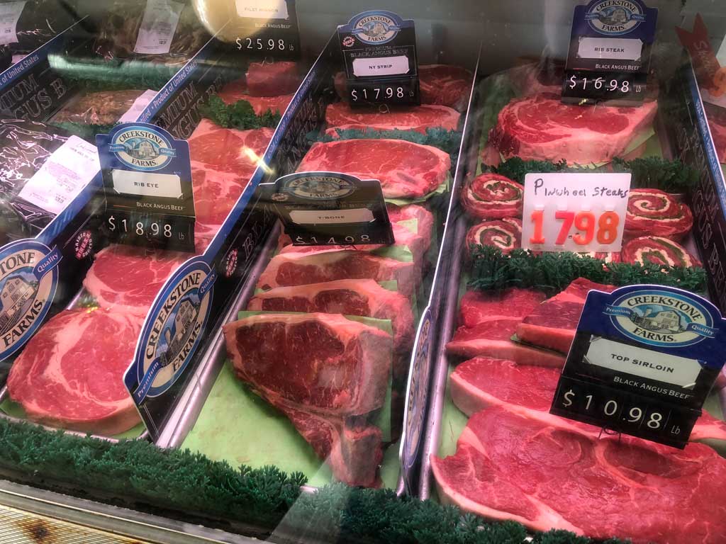 Creekstone Farms steaks in butcher counter