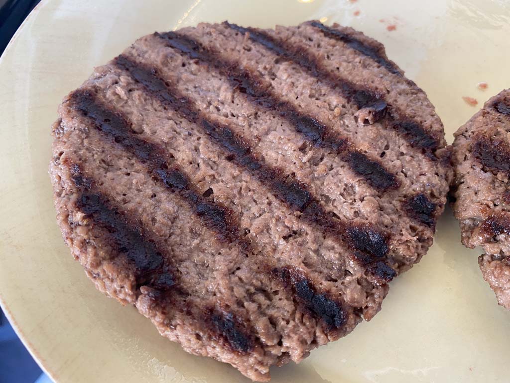 Finished grilled Impossible Burger