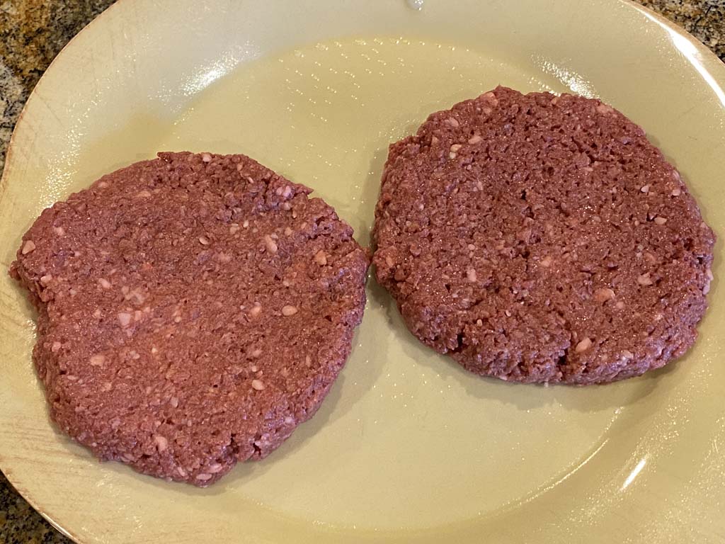 Two 6-ounce Impossible Burger patties