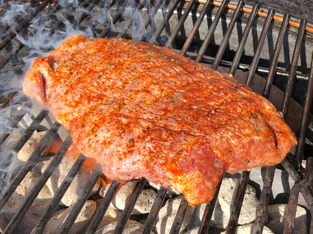 Pork secreto on the grill