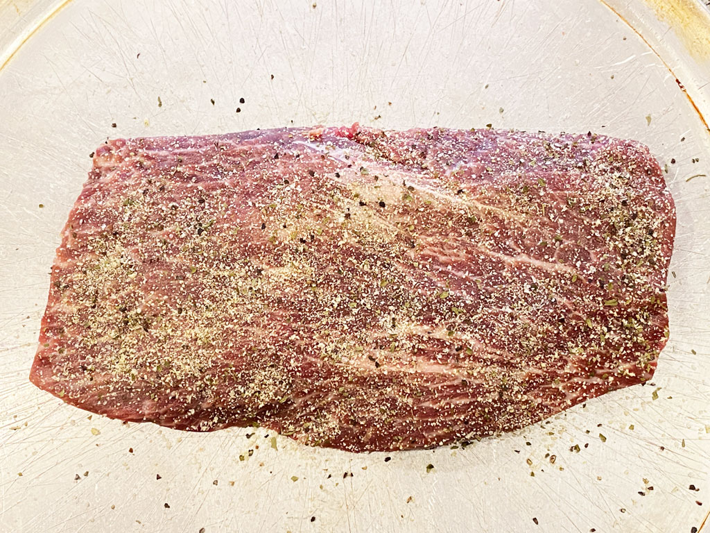 Seasoned flat iron steak