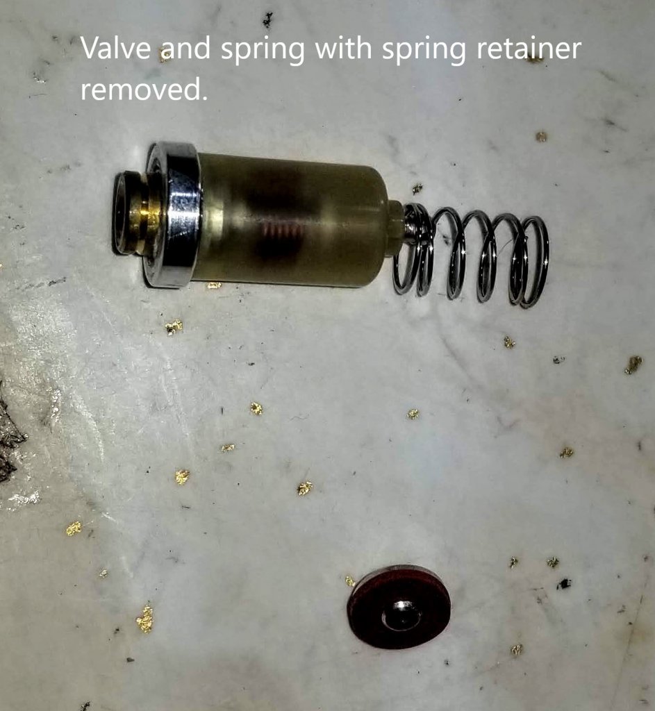 Valve cartridge with washer removed