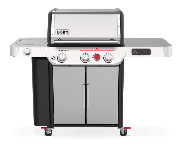 On this three-burner Genesis SX-335 Smart Gas Grill, the CRAFTED frame resides over the #2 and #3 burners and the Sear Station burner.